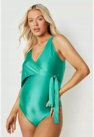 Z9E212 BOOHOO MATERNITY STRÓJ KĄPIELOWY ZIELONY 38