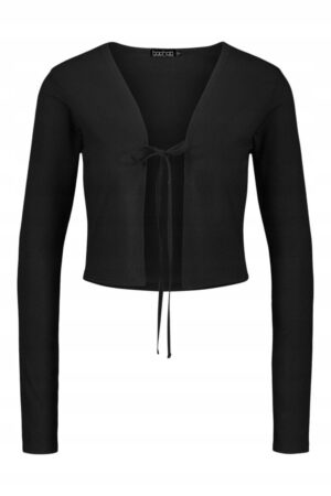Z9F103 BOOHOO CZARNA BLUZKA WIĄZANA L L - obrazek 4