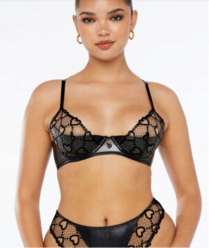 M6B019 SAVAGE FENTY BŁYSZCZĄCY BIUSTONOSZ HAFT 34B - obrazek 2