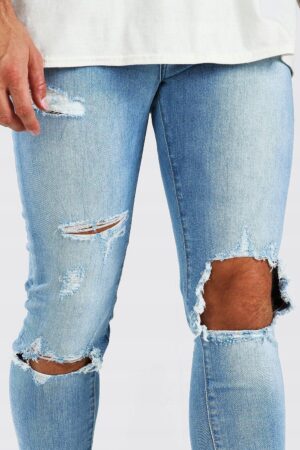 X3A014 BOOHOO MAN JEANSY SKINNY DZIURY 36 36 - obrazek 3