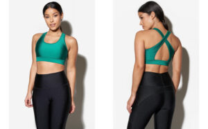 X1B204 TONED ZIELONY TOP SPORTOWY KRZYŻOWANY NA PLECACH 40