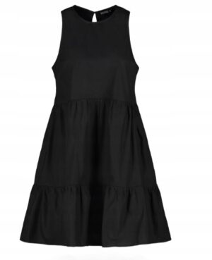 M2F307 BOOHOO SUKIENKA CZARNA TRAPEZOWA MINI 40 - obrazek 2
