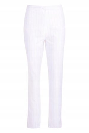 M4F104 BOOHOO TALL BIAŁE PROSTE SPODNIE MATERIAŁOWE W PRĄŻKI 42 XL - obrazek 2