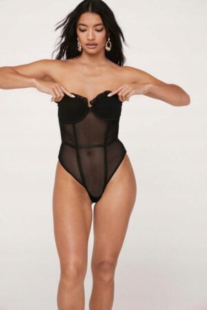 X9F106 NASTY GAL CZARNE BODY TYPU GORSET 40 L - obrazek 8