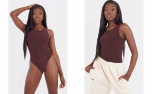 X9F010 DOPASOWANE BRĄZOWE BODY PRETTYLITTLETHING 38