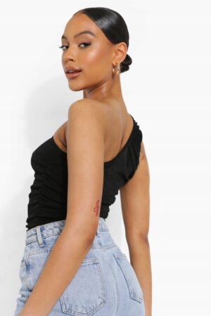 X1A112*BOOHOO CZARNE BODY ASYMETRYCZNA XL 42 A00 - obrazek 4