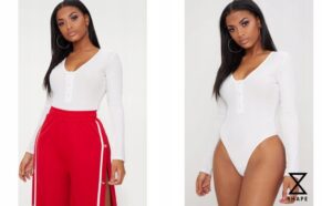 Z7F102 DOPASOWANE BIAŁE ODY PRĄŻKOWANE PRETTYLITTLETHING 36