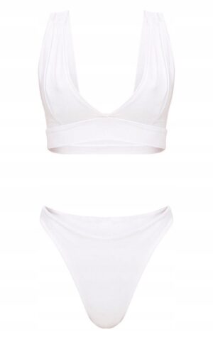 Z3F008 BIUSTONOSZ OD BIKINI BIAŁY DEKOLT V PRETTYLITTLETHING 36 - obrazek 4