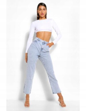 X2D013 BOOHOO SPODNIE JEANSOWE NIEBIESKIE 38M M