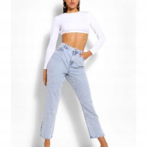 X2D013 BOOHOO SPODNIE JEANSOWE NIEBIESKIE 38M M