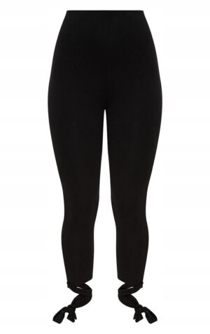 M3B103 PLT CZARNE LEGGINSY Z WIĄZANIEM 44 XXL - obrazek 3
