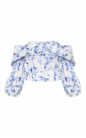 X2D114 PRETTYLITTLETHING WZORZYSTA BLUZKA TOP ODKRYTE RAMIONA 44 XXL - obrazek 5