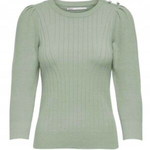 X6D209 ONLY SWETEREK DAMSKI ZIELONY DZIANINOWY RĘKAW 3/4 CASUAL