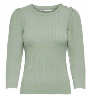 X6D209 ONLY SWETEREK DAMSKI ZIELONY DZIANINOWY RĘKAW 3/4 CASUAL