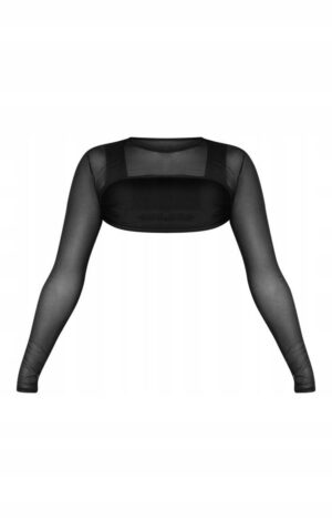 X4G101 PLT CZARNY KRÓTKI CROP TOP Z SIATECZKI DŁUGI RĘKAW 44 XXL - obrazek 5
