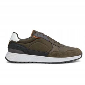 K1A108 GEOX MOLVENO MĘSKIE BUTY SPORTOWE NISKIE SKÓRZANE KHAKI 44