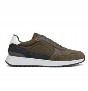 K1A108 GEOX MOLVENO MĘSKIE BUTY SPORTOWE NISKIE SKÓRZANE KHAKI 44