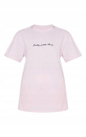 M9A025 PLT DAMSKI RÓŻOWY T-SHIRT Z NAPISEM CASUAL M - obrazek 3