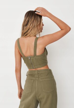 M6C314 MISSGUIDED TALL JEANSOWY TOP KHAKI 40 L - obrazek 2