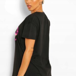 Z6G213 BOOHOO CZARNA SUKIENKA NADRUK M/L M/L