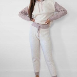 M1E312 MISSGUIDED TALL SPODNIE Z DZIANINY BEŻ 34