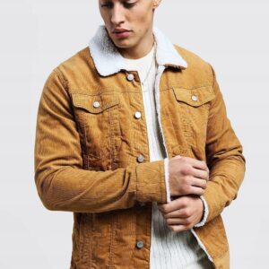 X2A011 BOOHOOMAN KURTKA MĘSKA KLASYCZNA BRĄZOWA M. M/L