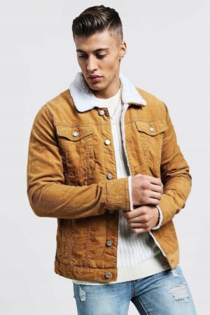 X2A011 BOOHOOMAN KURTKA MĘSKA KLASYCZNA BRĄZOWA M. M/L