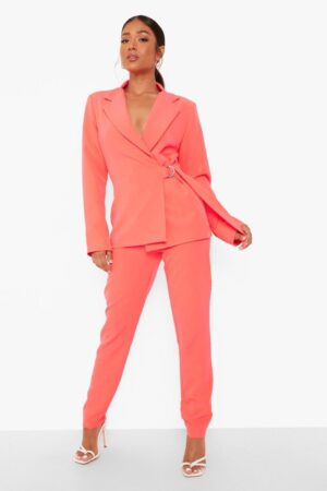 Z1G301 BOOHOO PETITE SPODNIE MATERIAŁOWE NEON XL - obrazek 4