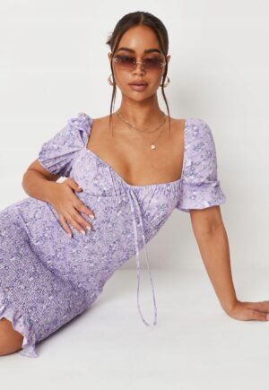 M1F014 MISSGUIDED FIOLETOWA MARSZCZONA SUKIENKA 44 - obrazek 2