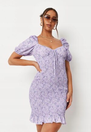 M1F014 MISSGUIDED FIOLETOWA MARSZCZONA SUKIENKA 44