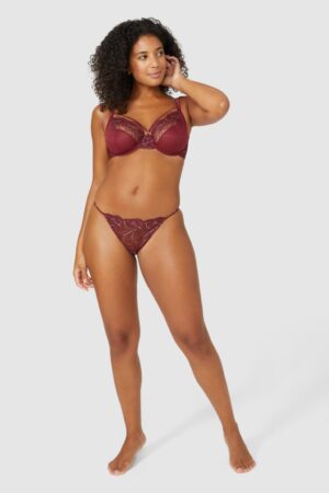 X8B001 DEBENHAMS KORONKOWE FIGI BORDOWE 42 XL - obrazek 2