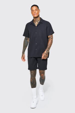 Z0C108 BOOHOO SPODENKI MĘSKIE CZARNE CASUAL XS