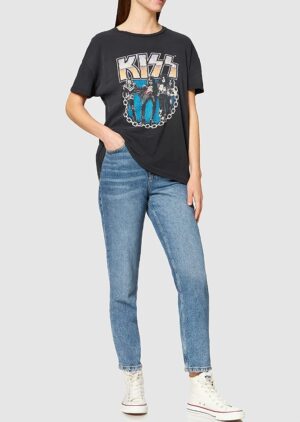 M0A023 ONLY T-SHIRT DAMSKI CZARNY Z NADRUKIEM M - obrazek 2