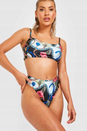 M4G210 BOOHOO WZORZYSTY TOP NA RAMIĄCZKACH GÓRA OD BIKINI 36 S - obrazek 3