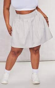 Z2E301 PLT DAMSKA SZARA SPÓDNICA NA ZAMEK PLUS SIZE 46