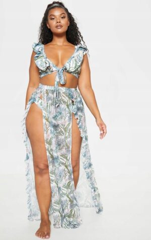 X4F218 PLT PLUS DAMSKI DÓŁ OD BIKINI WZÓR LIŚCIE 44 - obrazek 6