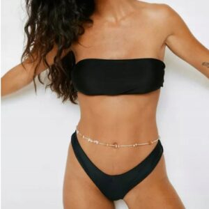 X9G108 NASTY GAL GÓRA OD BIKINI BANDEAU CZARNA 40