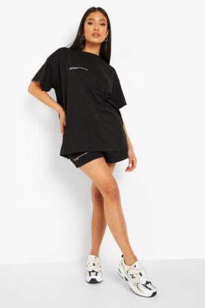 Z9G009 BOOHOO PETITE DAMSKI CZARNY T-SHIRT Z NADRUKIEM L - obrazek 2