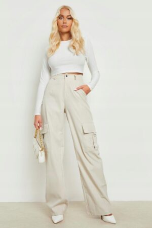 Z0C302 BOOHOO DOPASOWANY CROP TOP Z DŁUGIM RĘKAWEM BIAŁY36 S - obrazek 4