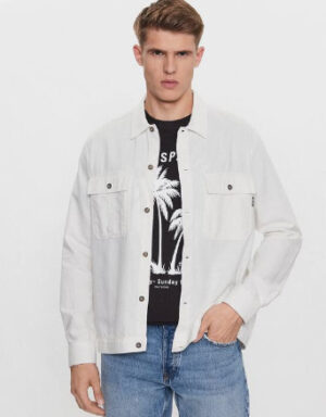 X6A005 ONLY AND SONS BIAŁA MĘSKA KOSZULA RELAXED FIT M