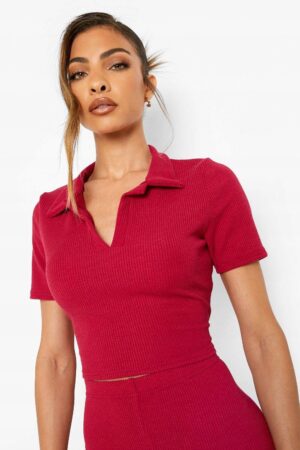 X9C216 BOOHOO KRÓTKIE POLO DAMSKIE PRĄŻKI 40 - obrazek 2