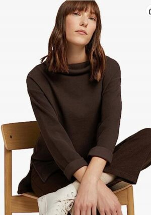 M6C307 TOM TAILOR DAMSKI SWETER Z GOLFEM BRĄZOWY L - obrazek 5