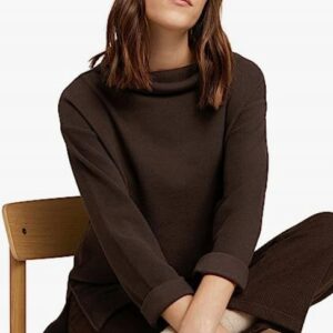 Z3B301 TOM TAILOR DAMSKI SWETER Z GOLFEM BRĄZOWY L
