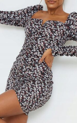 M7E105 PRETTYLITTLETHING MARSZCZONA SUKIENKA TUBA W KWIATY L - obrazek 3