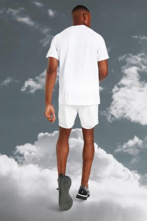 M5C309 BOOHOO MĘSKI T-SHIRT SPORTOWY BIAŁY XS - obrazek 2
