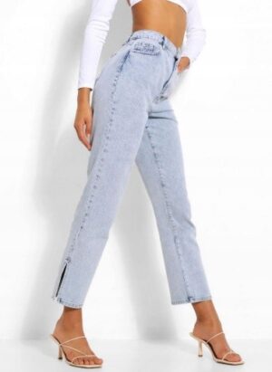 M3A209 BOOHOO SPODNIE JEANSOWE NIEBIESKIE 38 M - obrazek 5