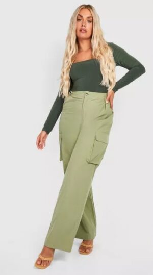 Z9C112 BOOHOO BODY KHAKI GŁADKIE DAMSKIE 54 - obrazek 2