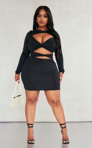 M8A010 DOPASOWANA SUKIENKA Z WYCIĘCIAMI PLUS SIZE PRETTYLITTLETHING 44