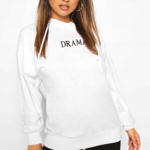 M7B38 BOOHOO DAMSKA BLUZA Z KAPTUREM BIAŁA HAFT 40