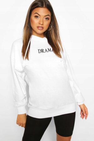 M7B38 BOOHOO DAMSKA BLUZA Z KAPTUREM BIAŁA HAFT 40